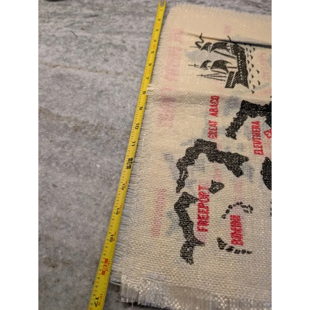 Vintage Thin Straw Placemats (4) Map Bahama Islands